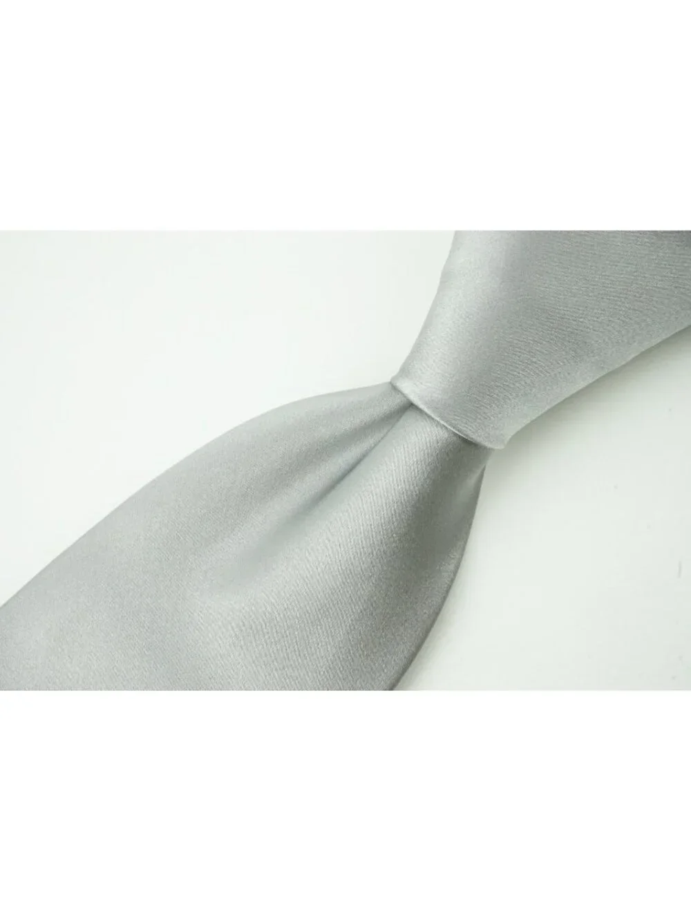 Canali Solid Sateen Stainless Steel Gray 100% Silk Tie Brand New With Tags